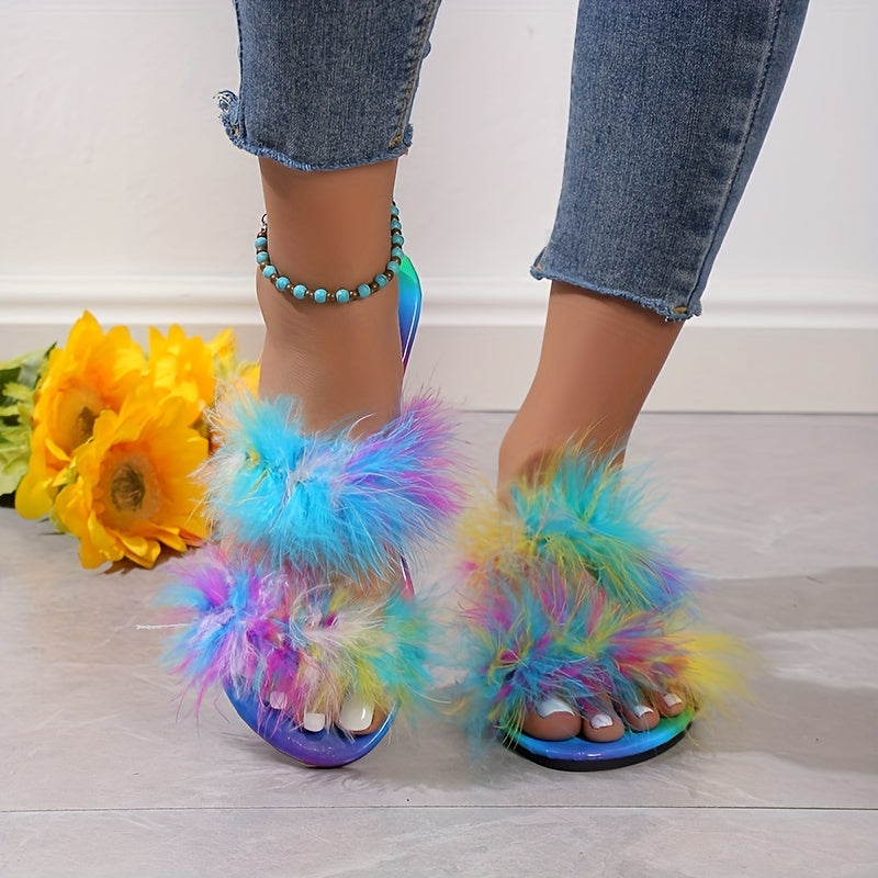 Ayollar yozgi tekis slaydlar, bir rangli mato bilan, qattiq dizayni, orqa va barmoqli sandal.