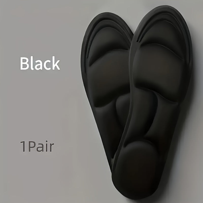 Unisex Black Polyester Sports Insoles with Shock Absorption Sweat and Odor Control