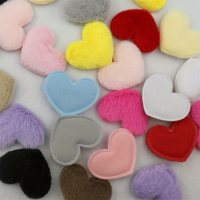 80 ta bo'yalgan yumshoq mato yurak shakllari, DIY hunarmandchiligi va bezaklar uchun