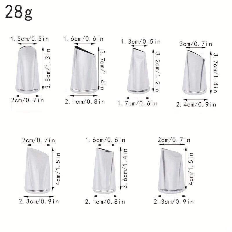Kek bezash uchun 7 ta metall shprits bilan to'plam, krema va fondant dizaynlari uchun