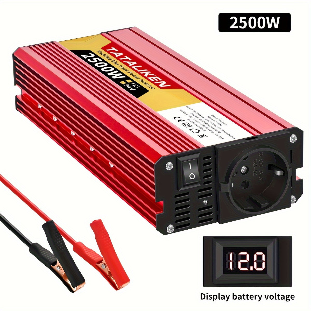 Inversor de coche de alta potencia de 12V a 220V 2500W 600W para cargar teléfonos y tablets