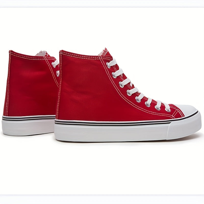 Women’s Casual High-Top Sneakers Black and White Versatile All-Season