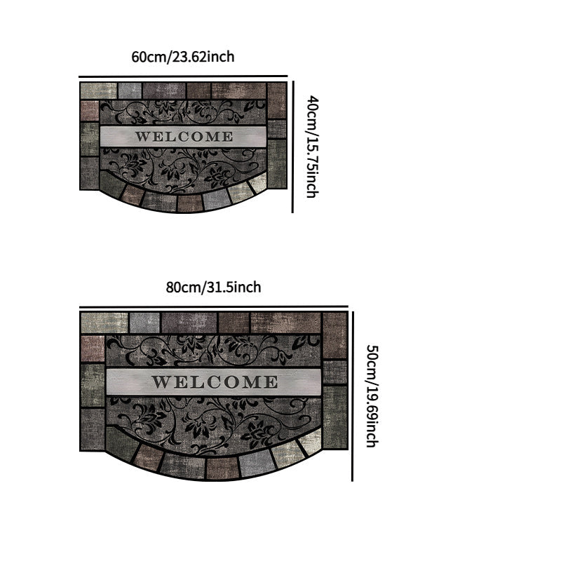 Retro-Inspired Door Mat Non-Slip Backing Welcome Rug for Home Decor