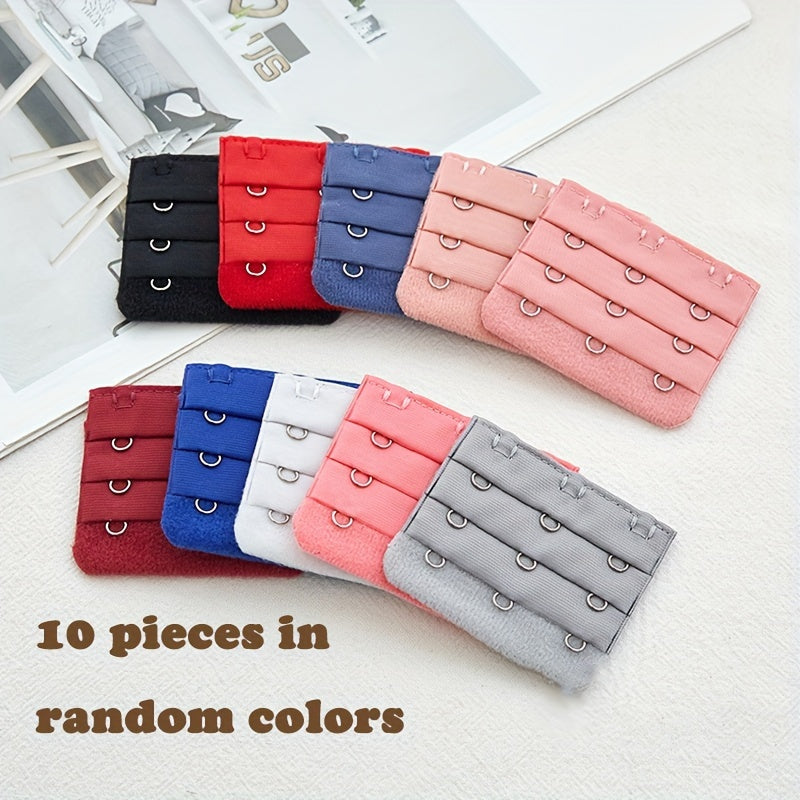 10 Pcs Adjustable Bra Strap Extenders with 3 Hooks for Women Lingerie