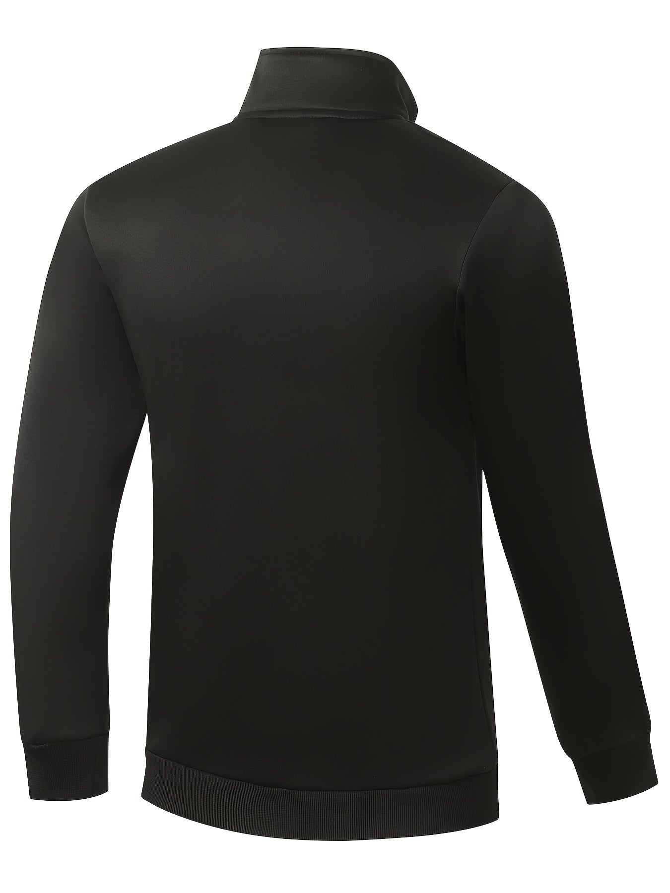 Men's Polyester Embroidered Sports Suit Set with Long Sleeve Zip-Up Jacket and Pants