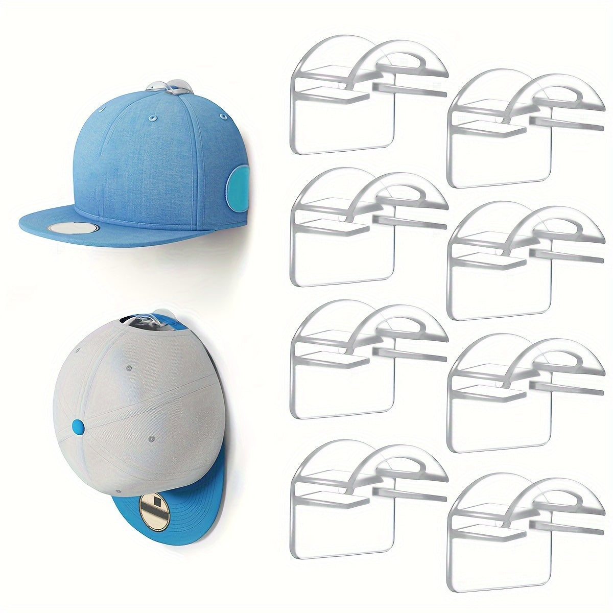 Perchero de pared para interior con ganchos adhesivos para exhibición y almacenamiento