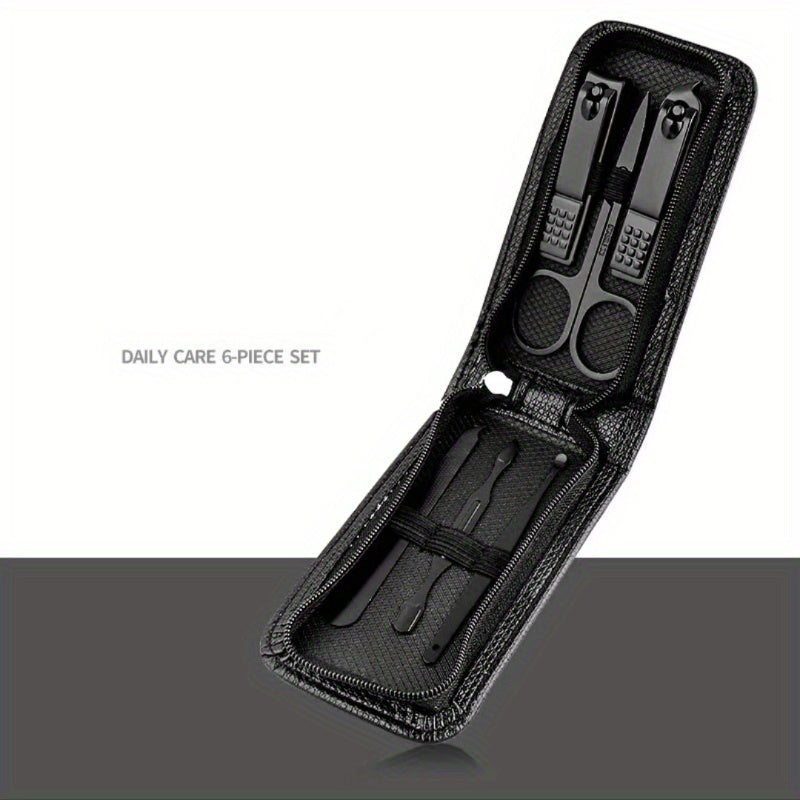 6-шт. портативный набор для стрижки ногтей с ложечкой для ушей.
