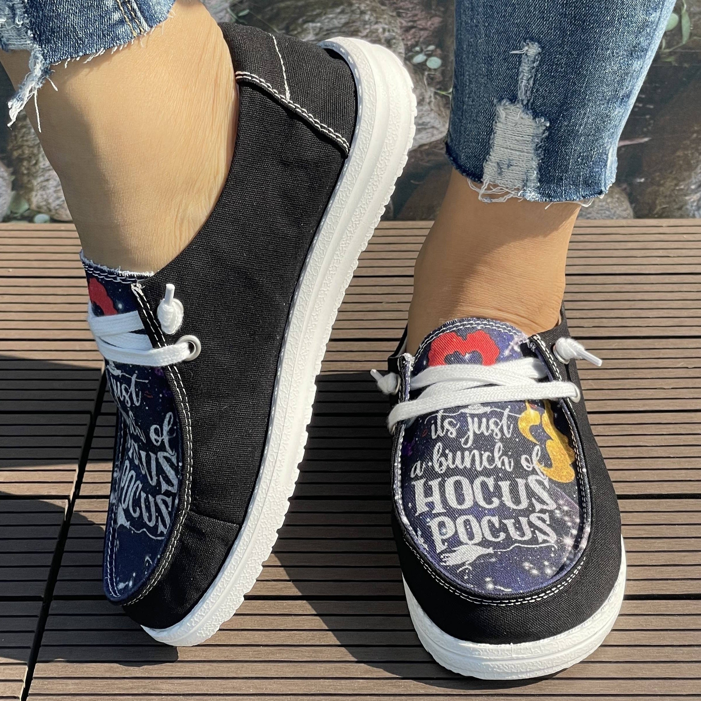 Women's Colorful Hair 2D Print Casual Flats Lightweight Comfortable Sneakers