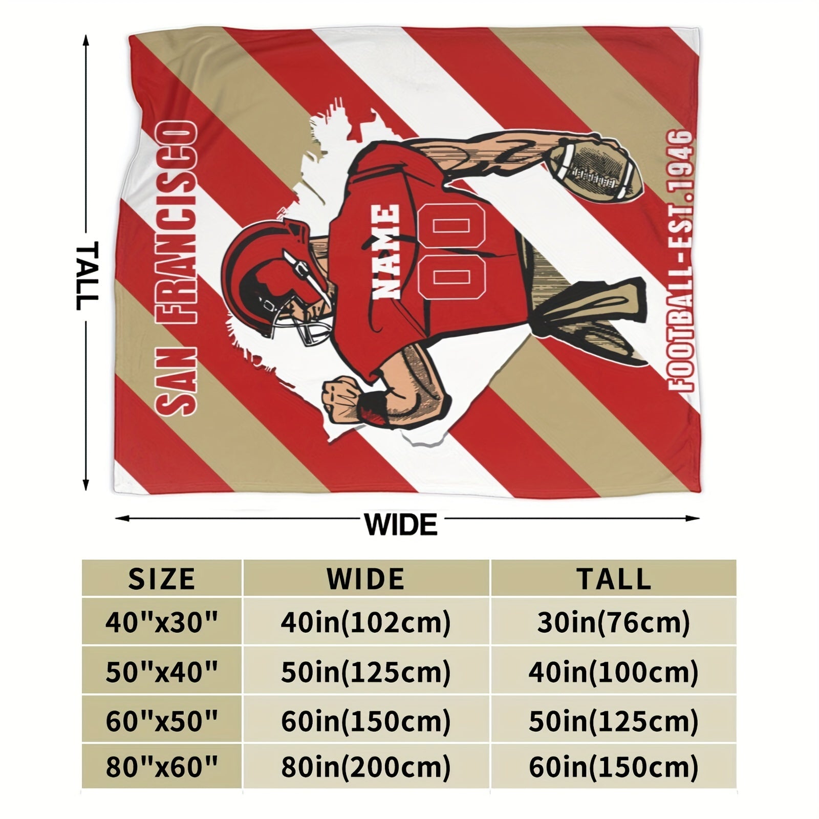 Personalized San Francisco Throw Blanket with Custom Name for Home Decor and Gifts