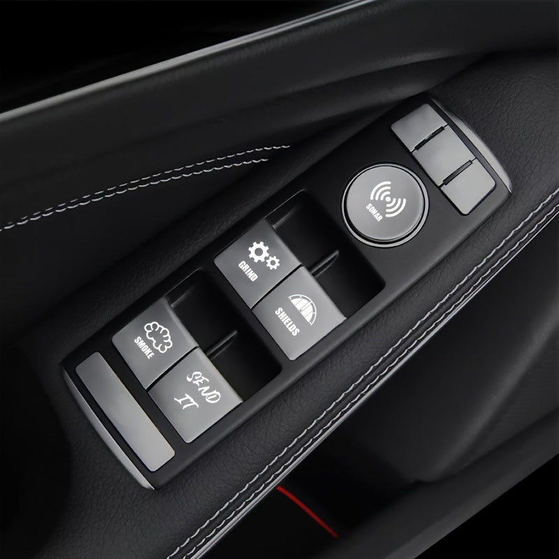 2Pcs Car Interior Stickers Control Dash Button Labels Decal Sets