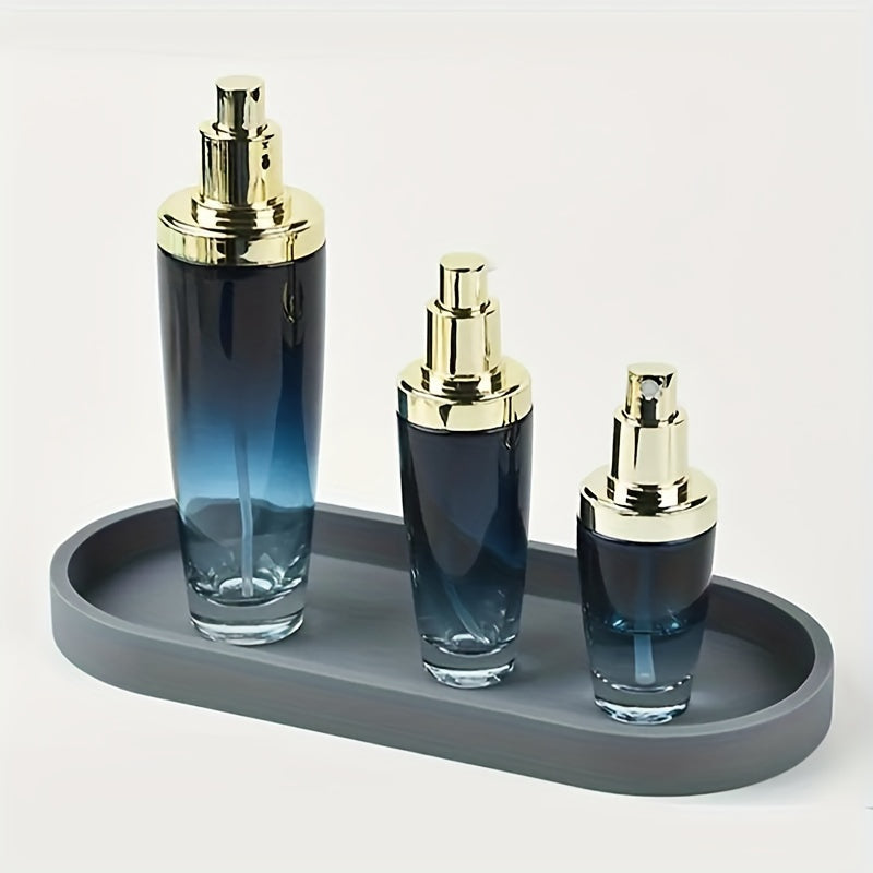 Black Silicone Vanity Tray for Organizing Toiletries Perfume Jewelry