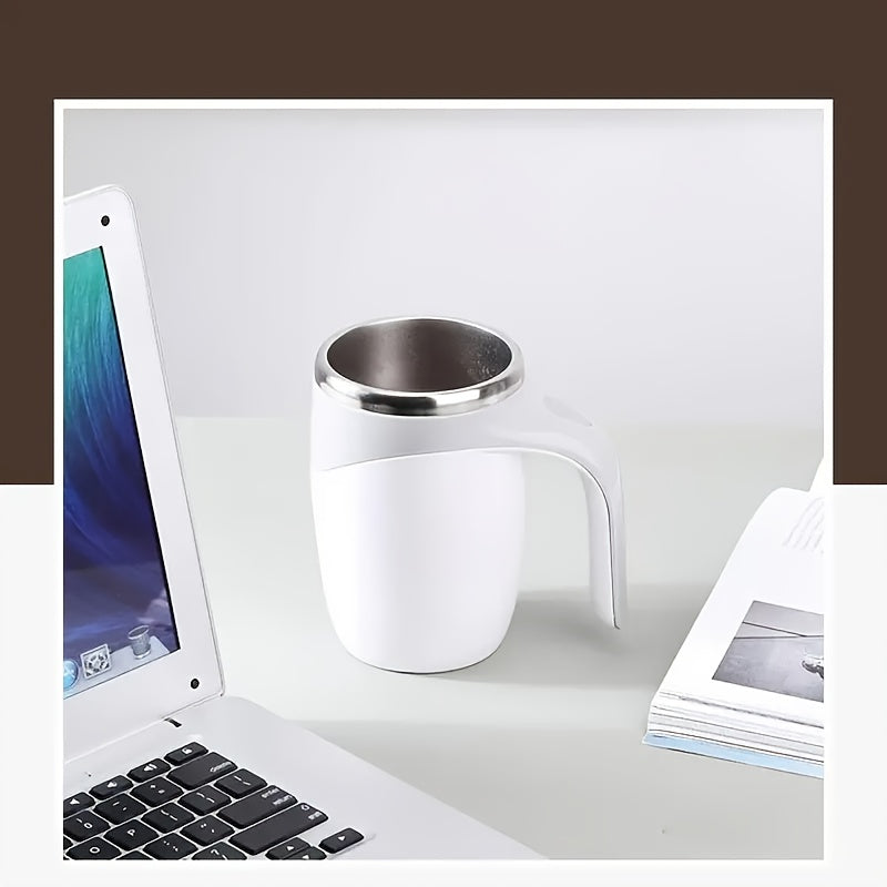 Battery Powered Magnetic Stirring Mug Plastic Travel Coffee Cup With Temperature Display