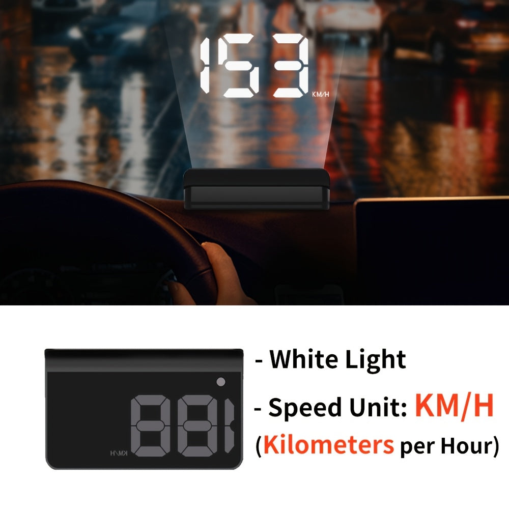 Universal Car Digital Speedometer HUD with White and Green LED Compatible with All Vehicles