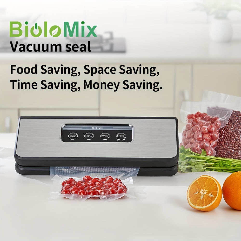 Vacuum Packing Machine seals food with 10 vacuum bags for wet dry storage