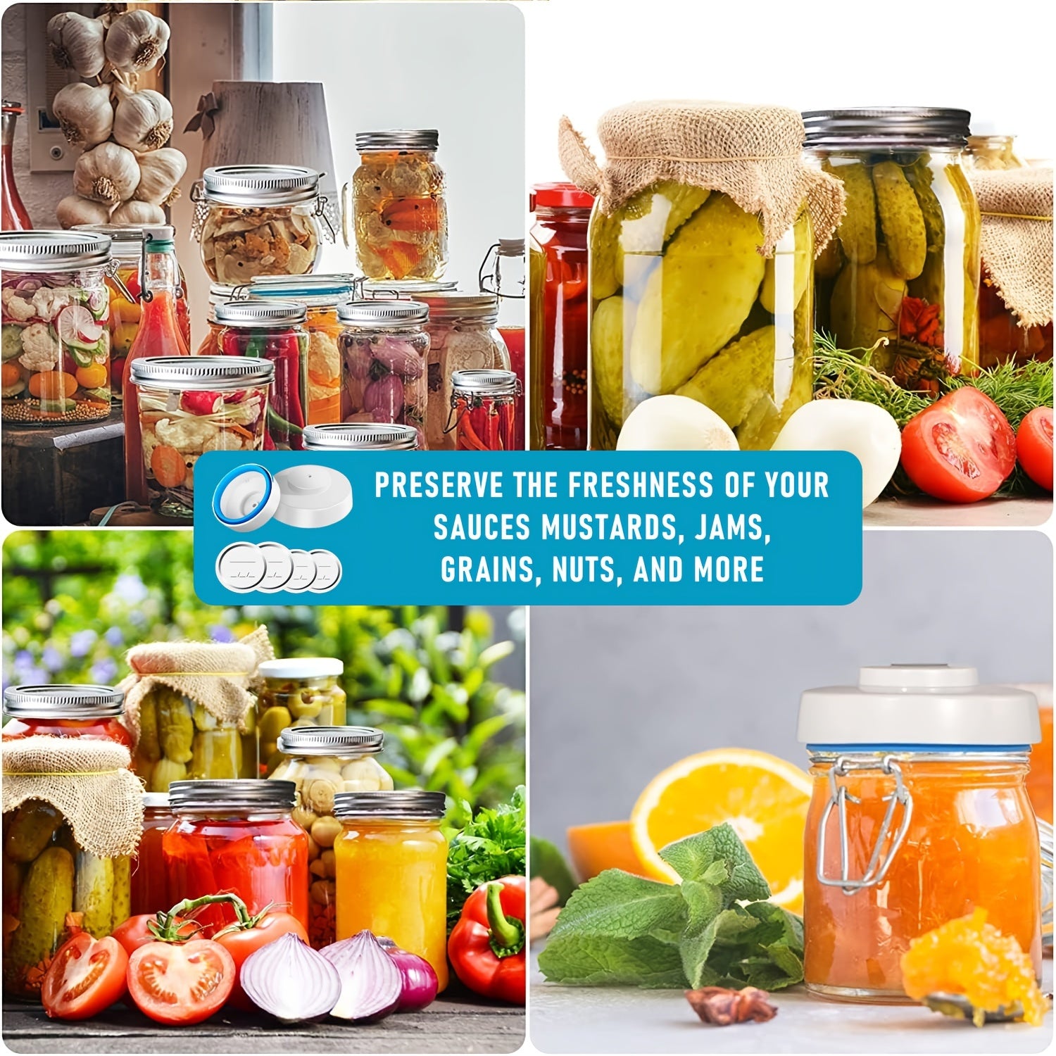 PANCERKA USB-Uyquvchi Qayta To'ldiriladigan Vacuum Sealer Kiti Mason Bankalari uchun - Keng va Oddiy Oyoqlarga mos keladi, Ovqat Saqlash va Konserva qilish uchun ideal.