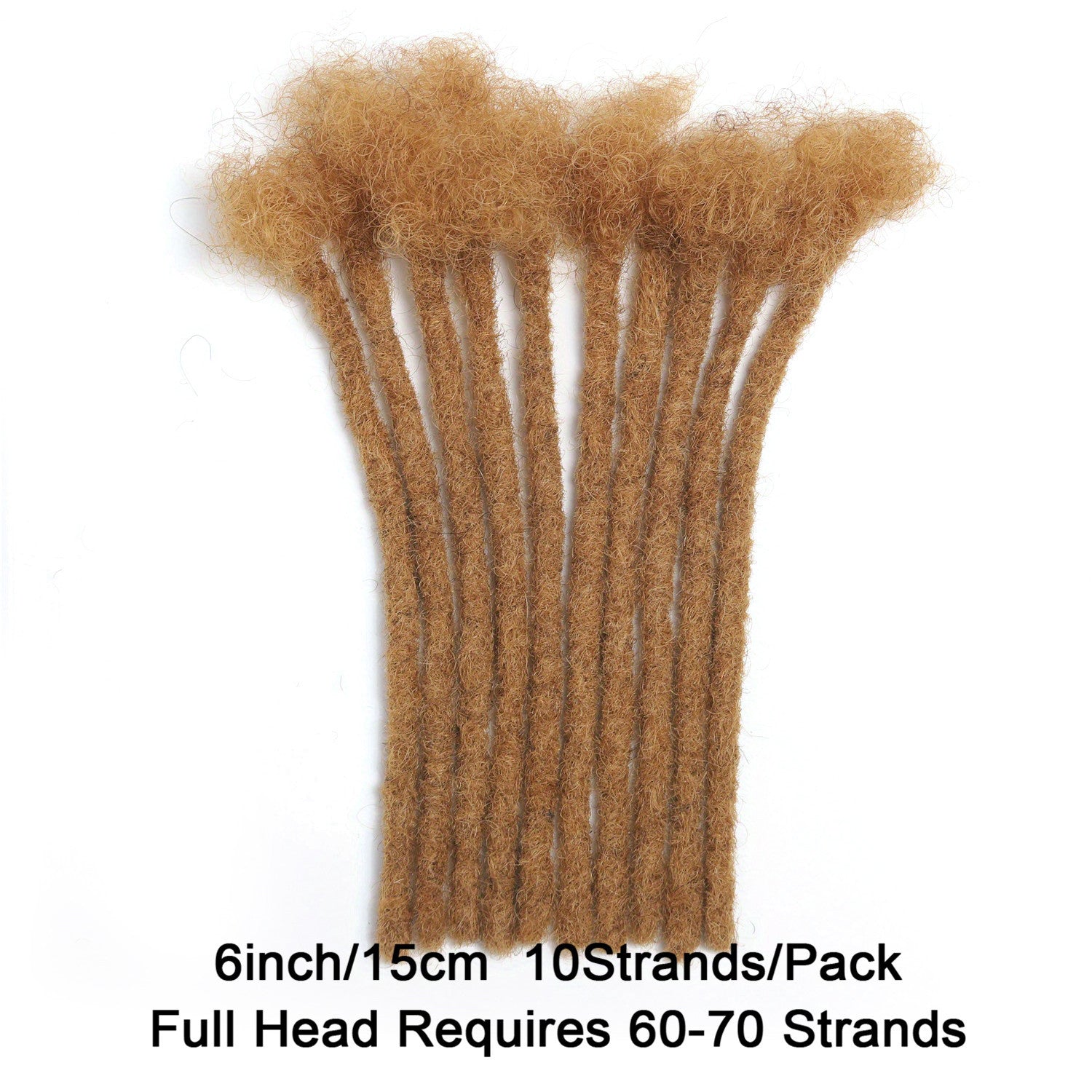 Handmade Dreadlocks Extensions 10 Strands Human Hair Dyeable Curly Twisted