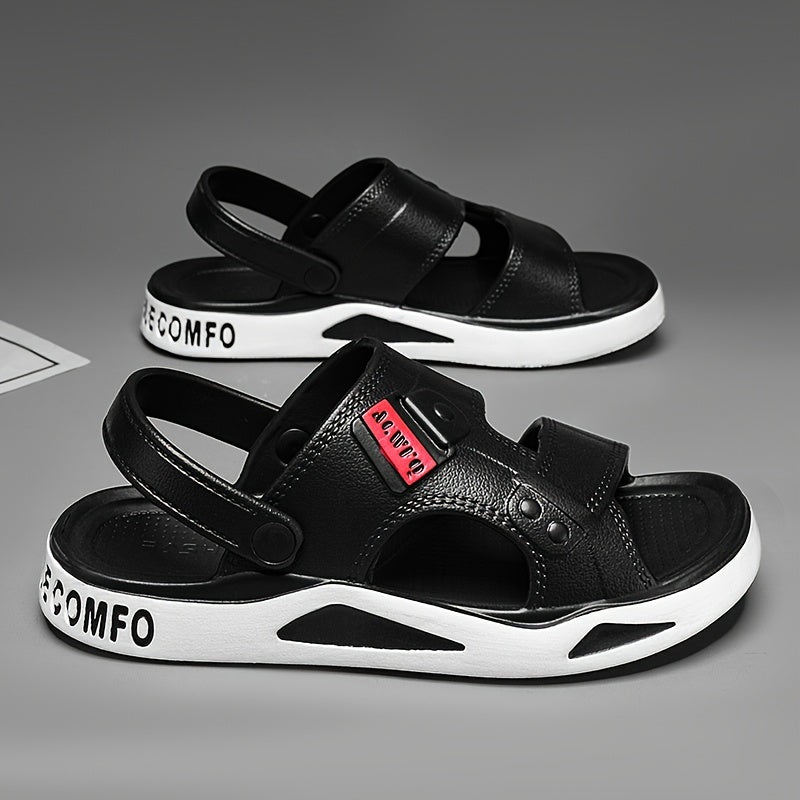 Men's Summer EVA Slides with Geometric Pattern Non-Slip Sole