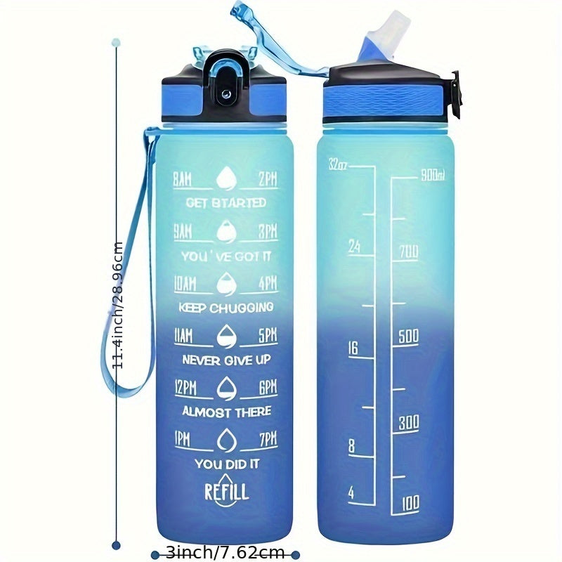 Water Bottle with Time Markers for Hydration, Sports, Gym, Travel, Outdoor