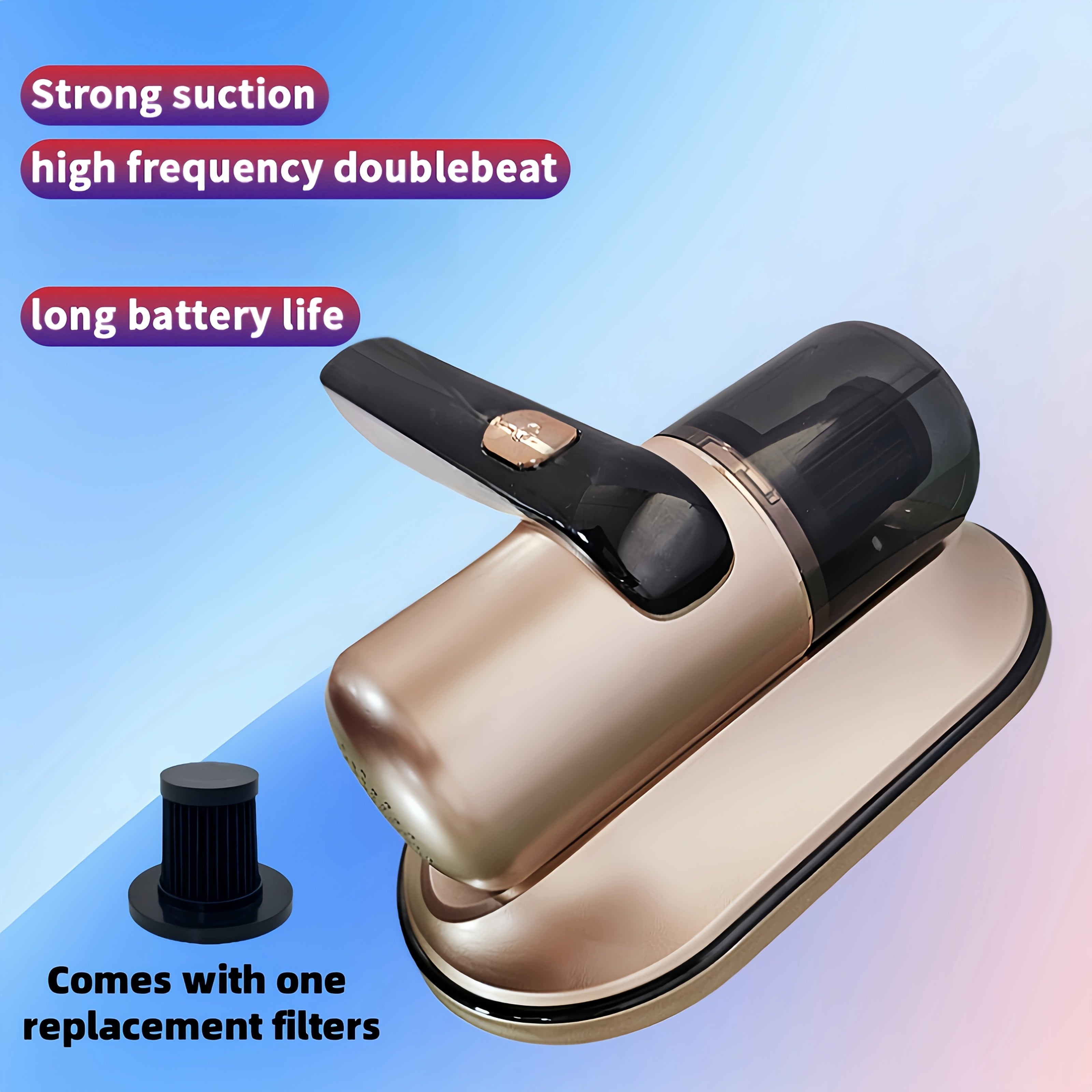 Rechargeable Handheld Vacuum Cleaner for Dust and Hair with Stainless Steel Filter