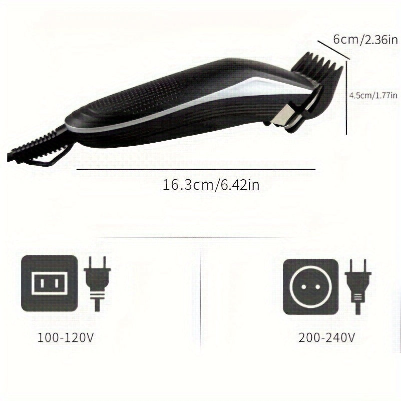 Men's Electric Hair Trimmer Kit with 10 Guide Combs and Scissors for Home Grooming