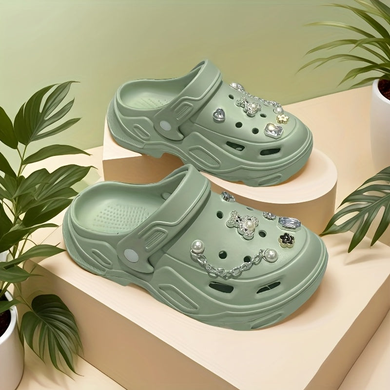 Women's EVA Hole Shoes with Thick Sole, Wear-Resistant, Comfortable