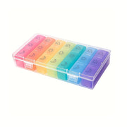 Large Capacity 21-Grid Pill Organizer Portable Plastic Medicine Storage Case
