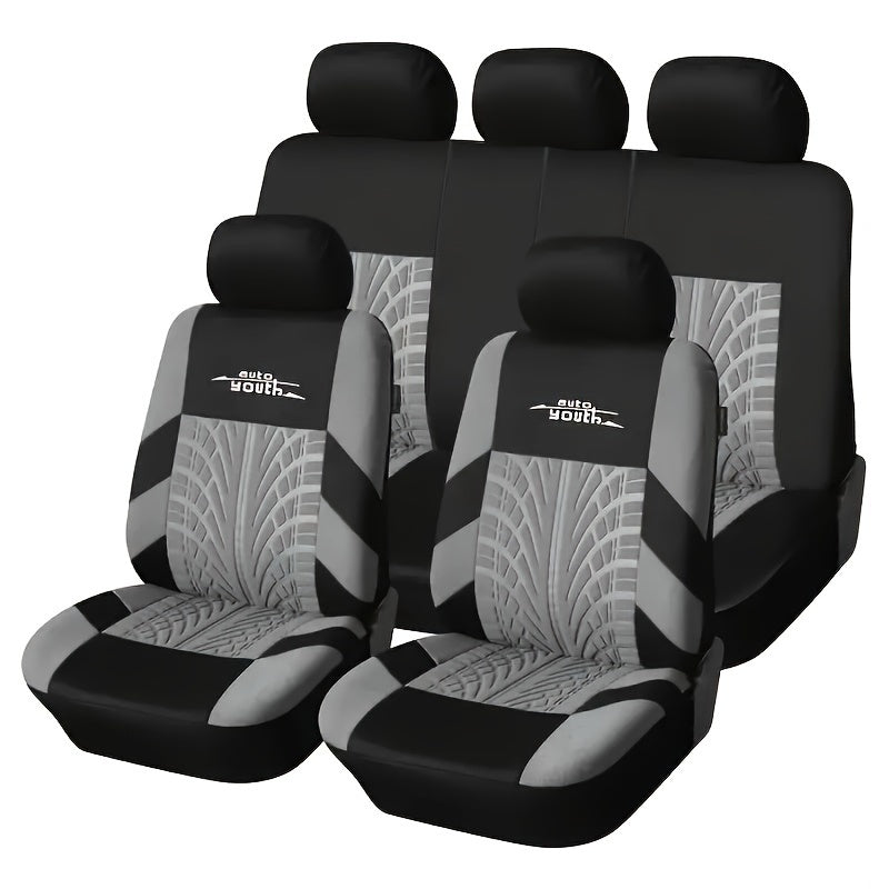 Breathable Stain-Resistant Polyester Car Seat Cover for 5-Seater Sedans and SUVs