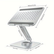 Aluminum Laptop Stand with 360° Rotating Base Ergonomic Adjustable Non-Slip