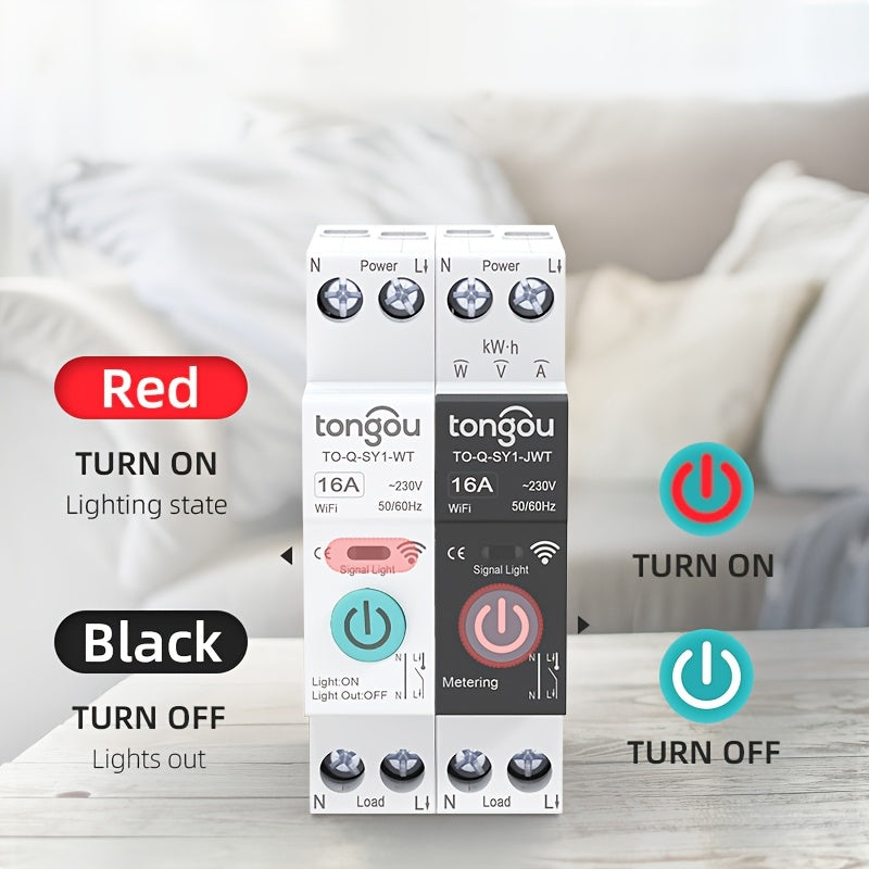 WiFi Smart Switch Breaker with Metering Timer and Countdown for Smart Home