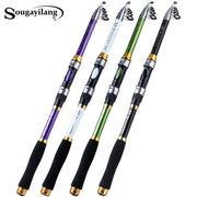 Telescopic Fishing Rod 1.8-3.3M Fiberglass Saltwater Bait Spinning Medium Action