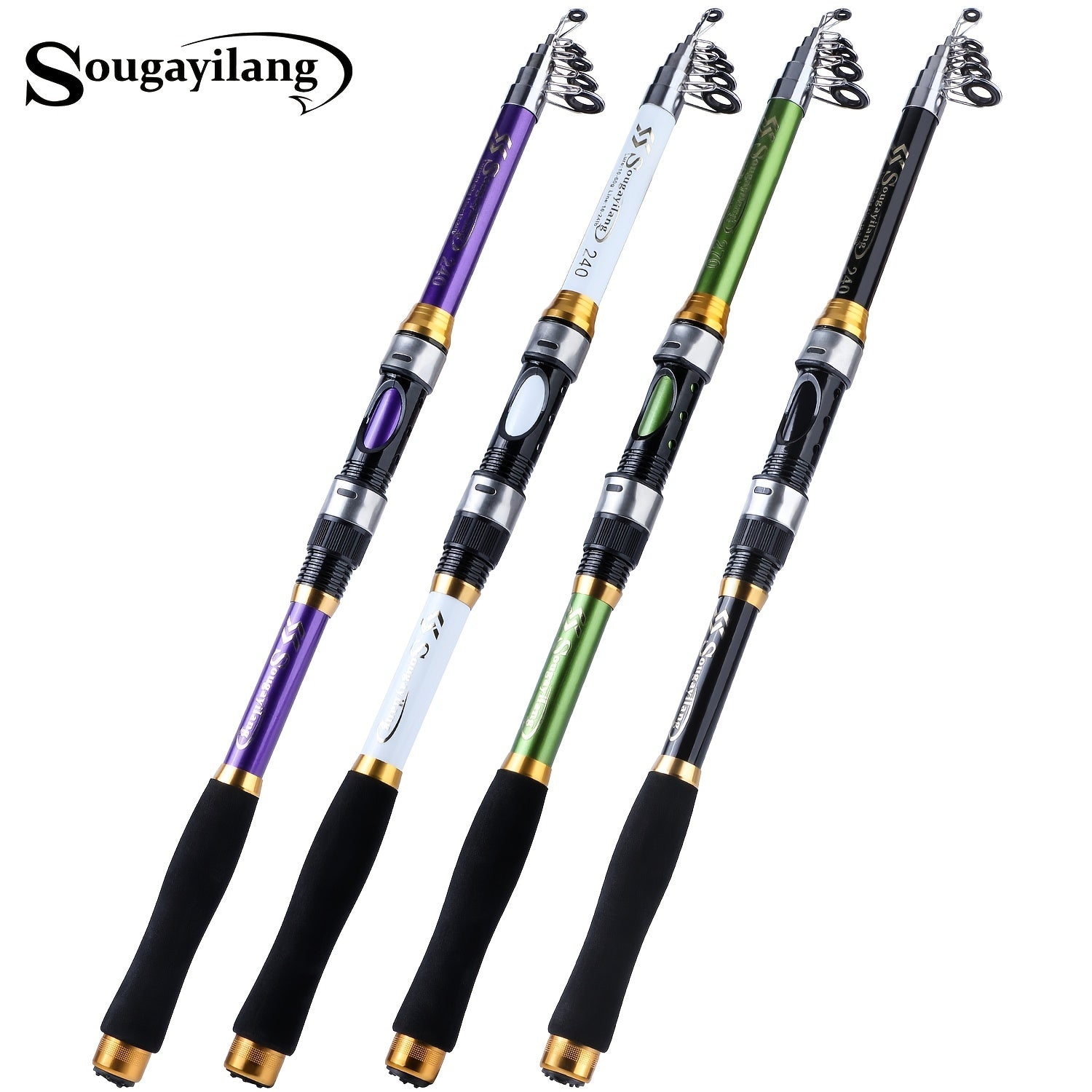 Telescopic Fishing Rod 1.8-3.3M Fiberglass Saltwater Bait Spinning Medium Action