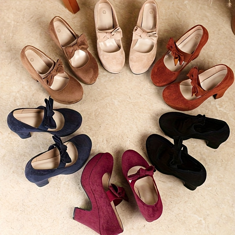 Women's Summer Fashion Bow High Heel Sandals Comfortable Thick Heel