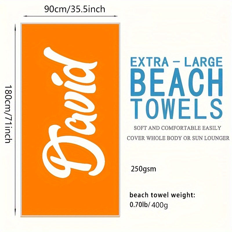 Personalized Beach Towel Custom Name Super Absorbent Quick-Drying for Beach Swimming Camping