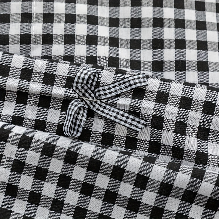 Cortina de estilo pastoral romántico con cuadros para cafetería para ventanas de cocina o restaurante