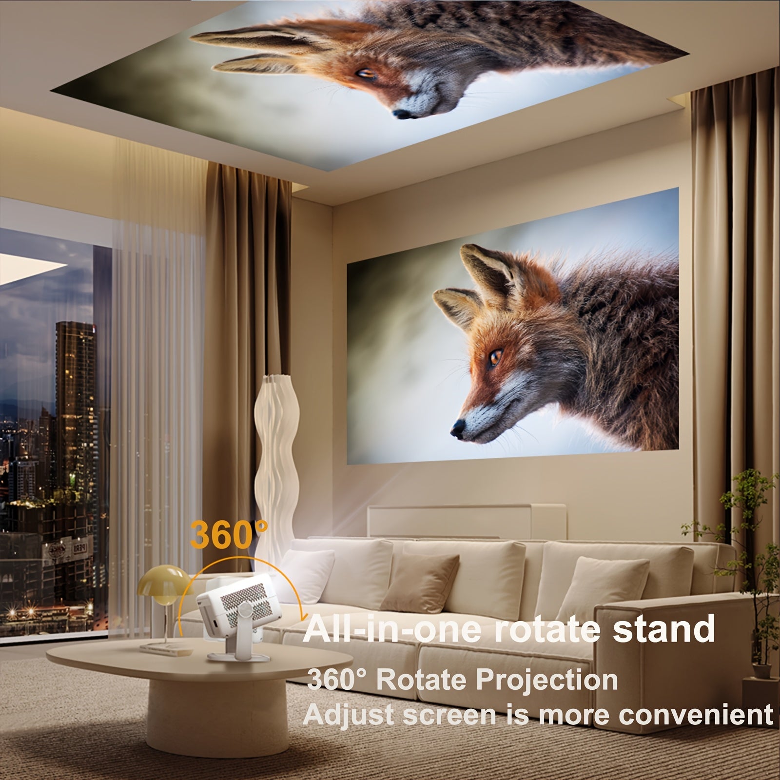 Smart Projector Full HD 4K with Auto Focus Wireless Casting for Home Theater