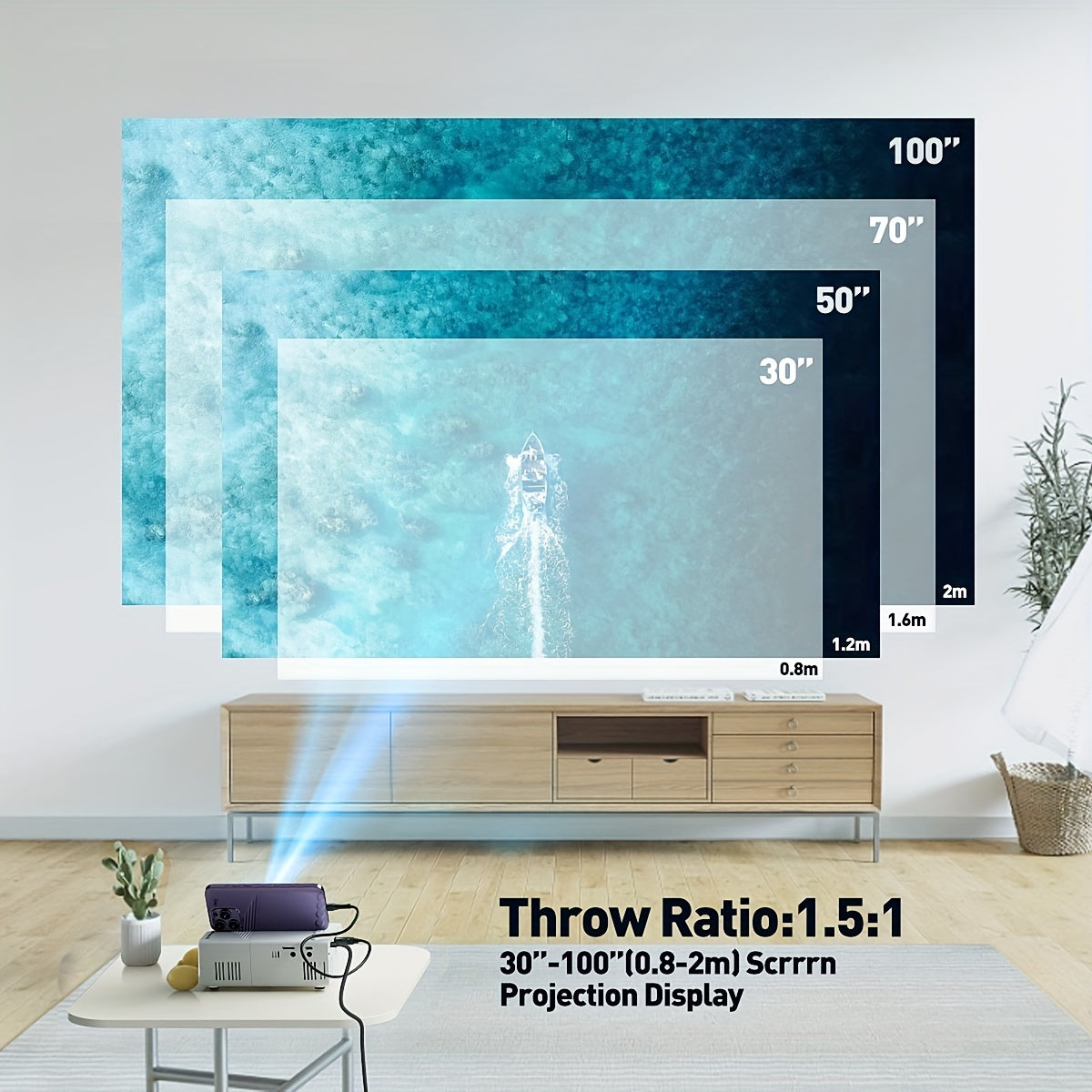 Home Mini HD Projector for Smartphones USB SD AV Brightness High Lumens