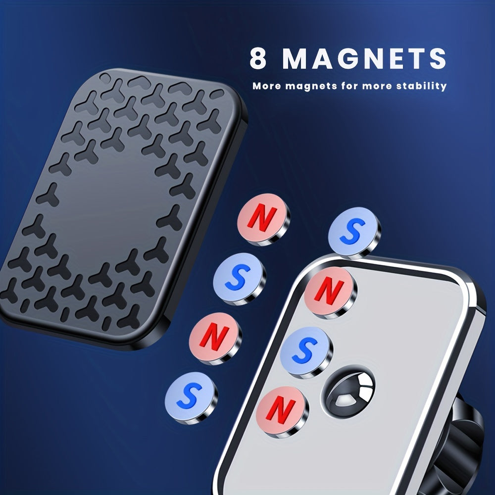 Soporte para teléfono de coche magnético de aleación de aluminio universal dorado con ajuste en la rejilla