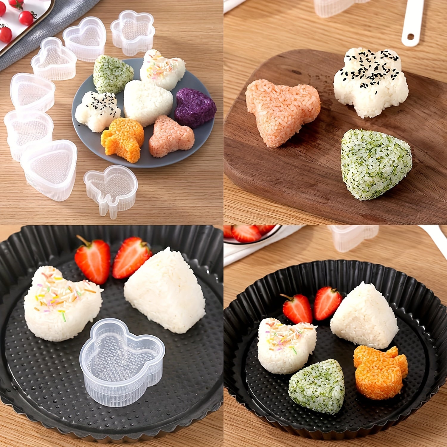 Set of 5 or 6 Rice and Vegetable Sushi Mold Kits for DIY Bento Lunches Kitchen Accessories