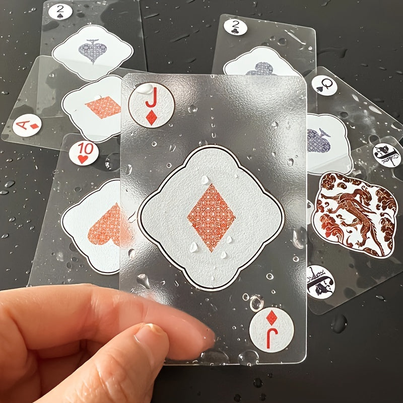 Waterproof Transparent Plastic Playing Cards with Crystal Design for Adults 14+