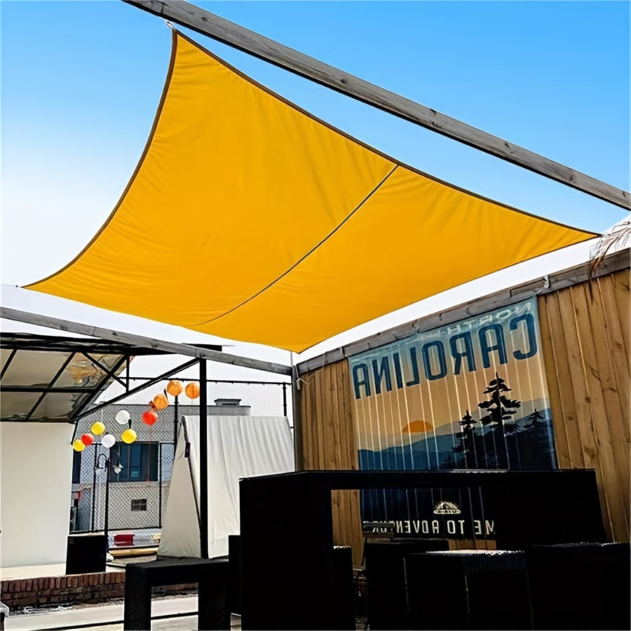 Polyester Rectangle Shade Sail for Patio Garden UV Block Foldable Portable Sun Shade Tent