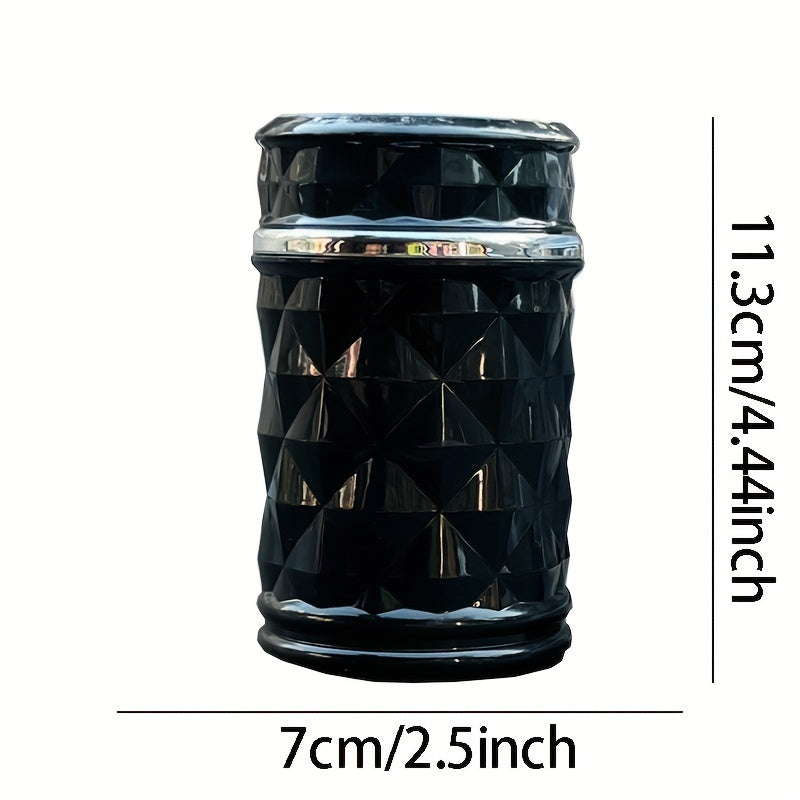 Portativ alloy avtomobil tutun qutisi LED chirog'i bilan, qora va oq, yopiq, kompakt ichki aksessuar