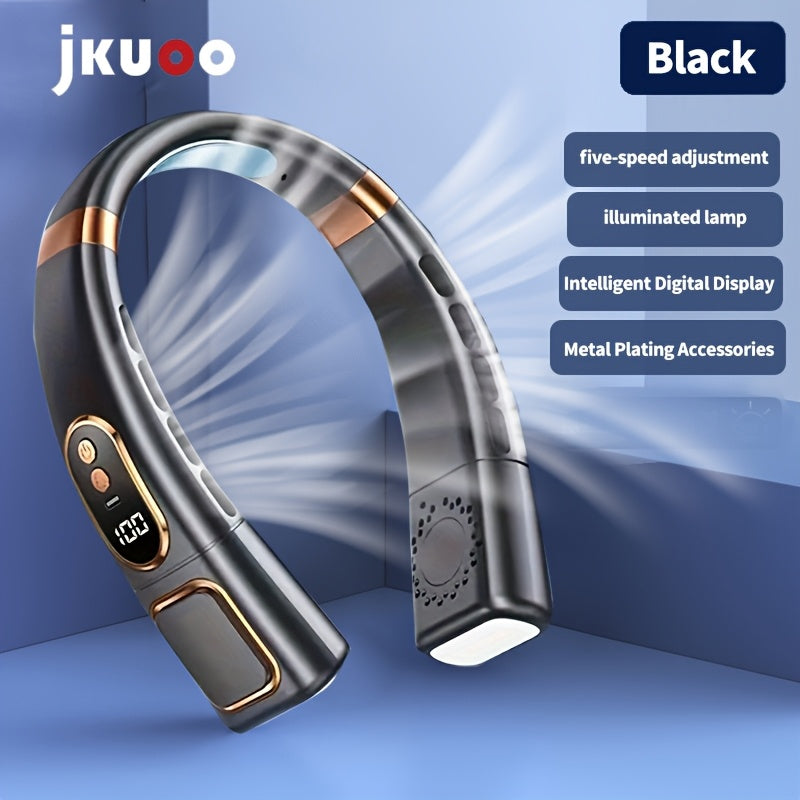 Wearable Personal Cooling Fan Portable Neck Fan 5-Speed USB Rechargeable