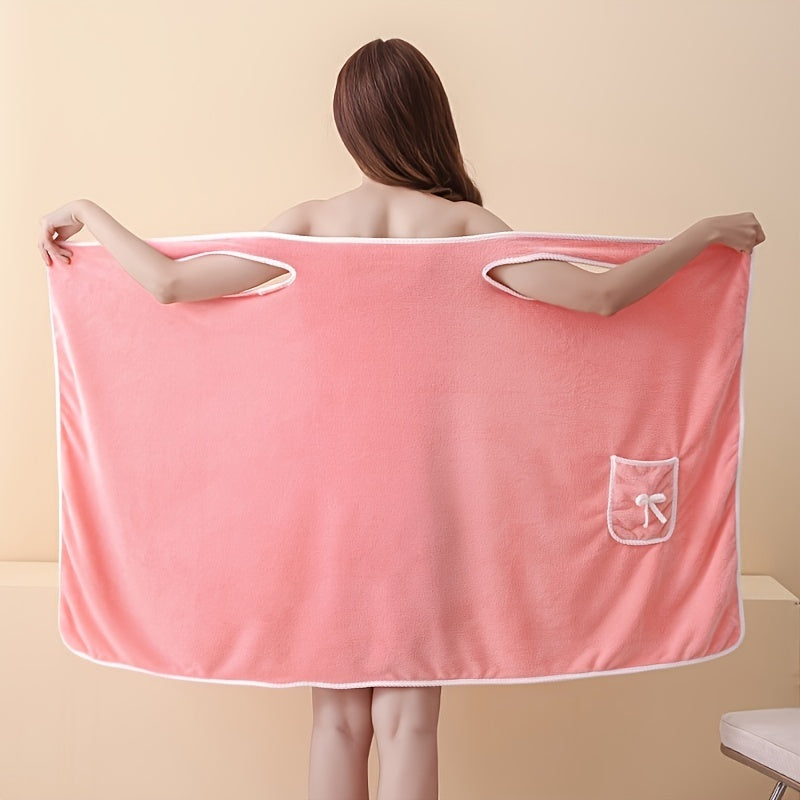 Women's Bath Towel with Pocket Absorbent and Adjustable for Bathroom and Home