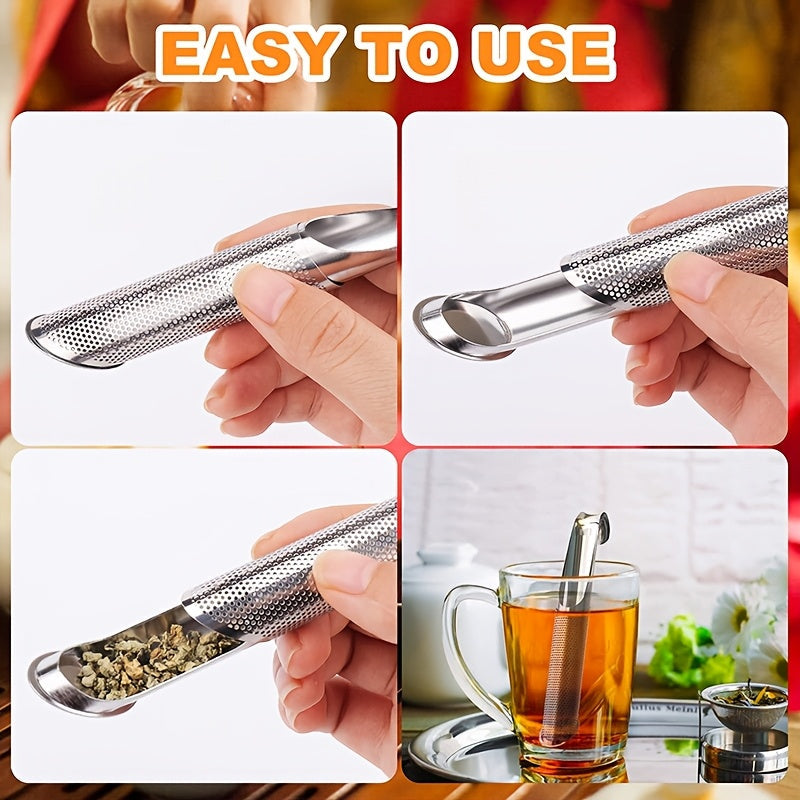 Long-Handled Stainless Steel Tea Infuser for Loose Tea Coffee and Spices