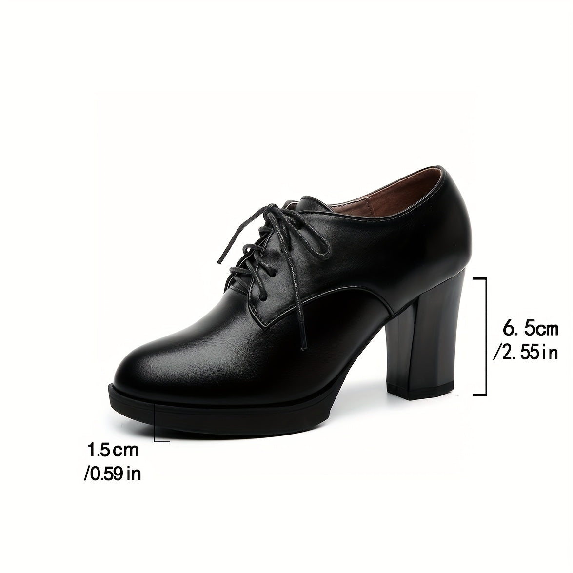 Women's Synthetic Retro Round Toe Chunky Heel Pumps Black All-Season Dress Shoes