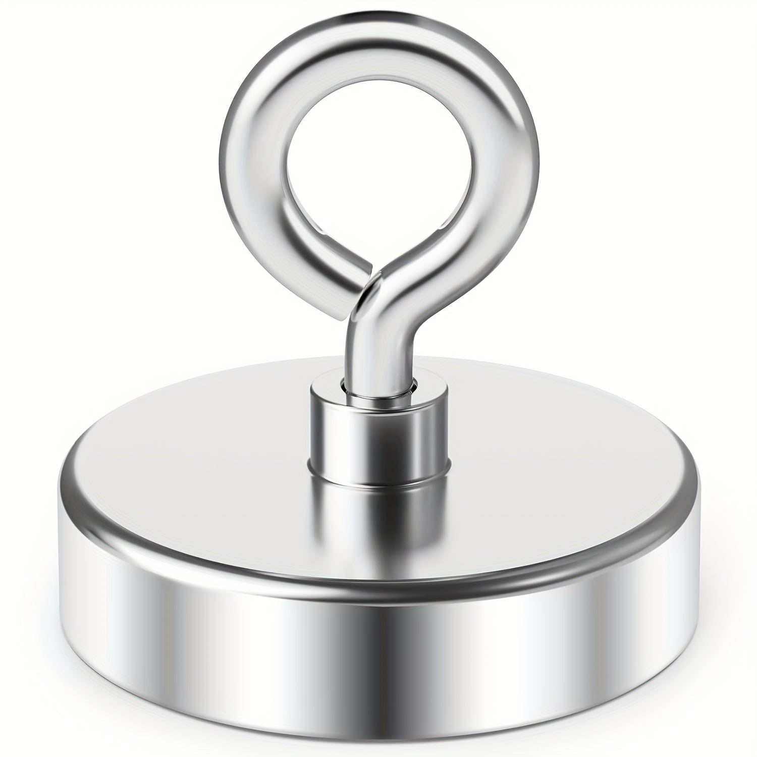Neodymium Fishing Magnet with Eyebolt Heavy Duty Metal Wall Mount Polished Finish