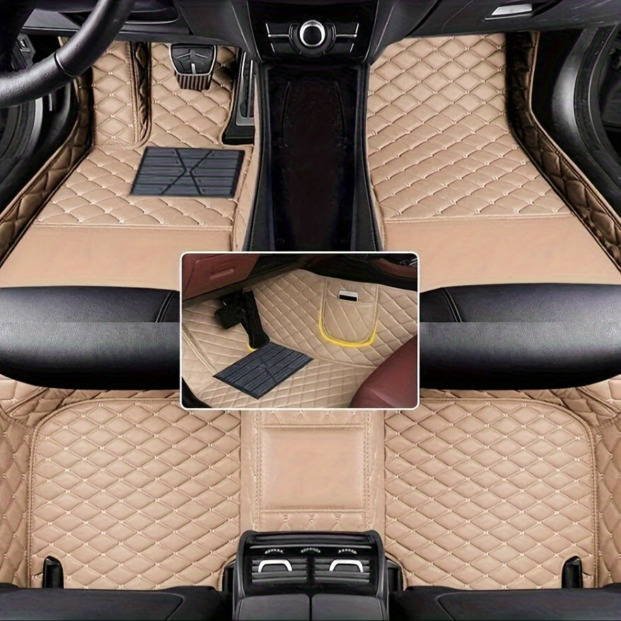 All-Weather Faux Leather Car Floor Mats for EV 2021-2025 Black Set