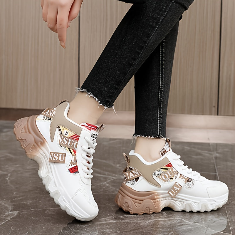 Women's Lightweight Breathable Running Shoes with Color Block Design