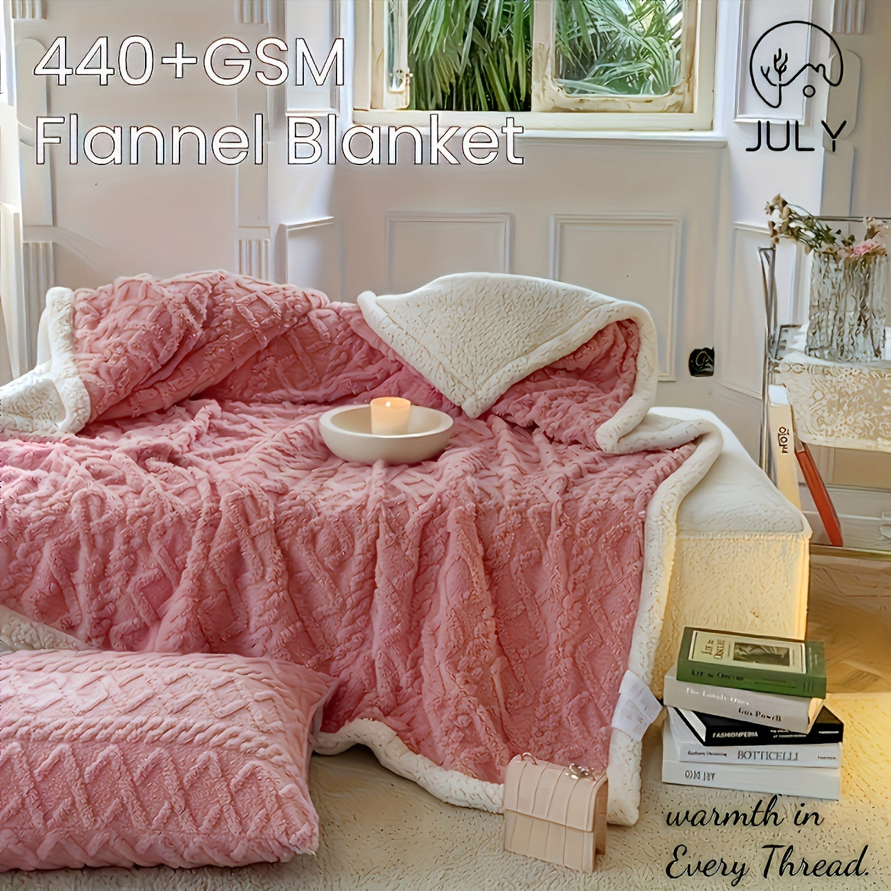 Reversible Geometric Pattern Blanket for Sofa and All Seasons 350g Polyester