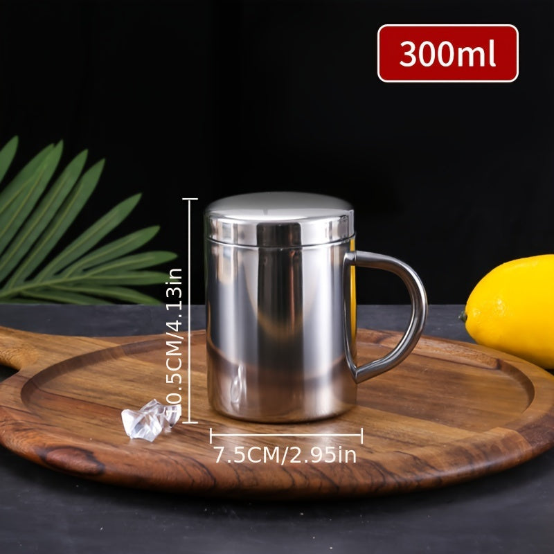 Taza de café de acero inoxidable 300ml con doble pared aislante para bebidas calientes y frías